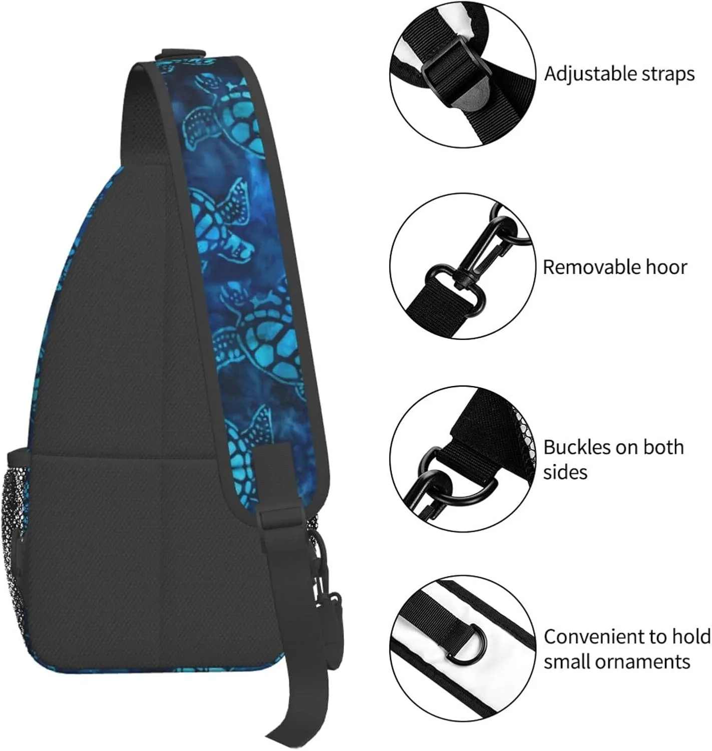 Sea Turtle Sling Bag - Women's & Men's Fashion Backpack, Crossbody, Shoulder & Chest Bag - Travel & Hiking Daypack