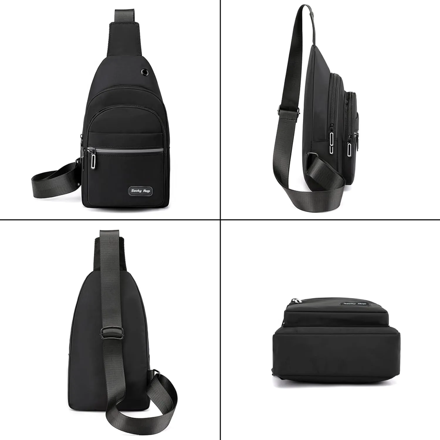 Seoky Rop Sling Bag Crossbody Backpack for Men Women Multipurpose Chest Shoulder Bag for Travel Hiking Daypack Red