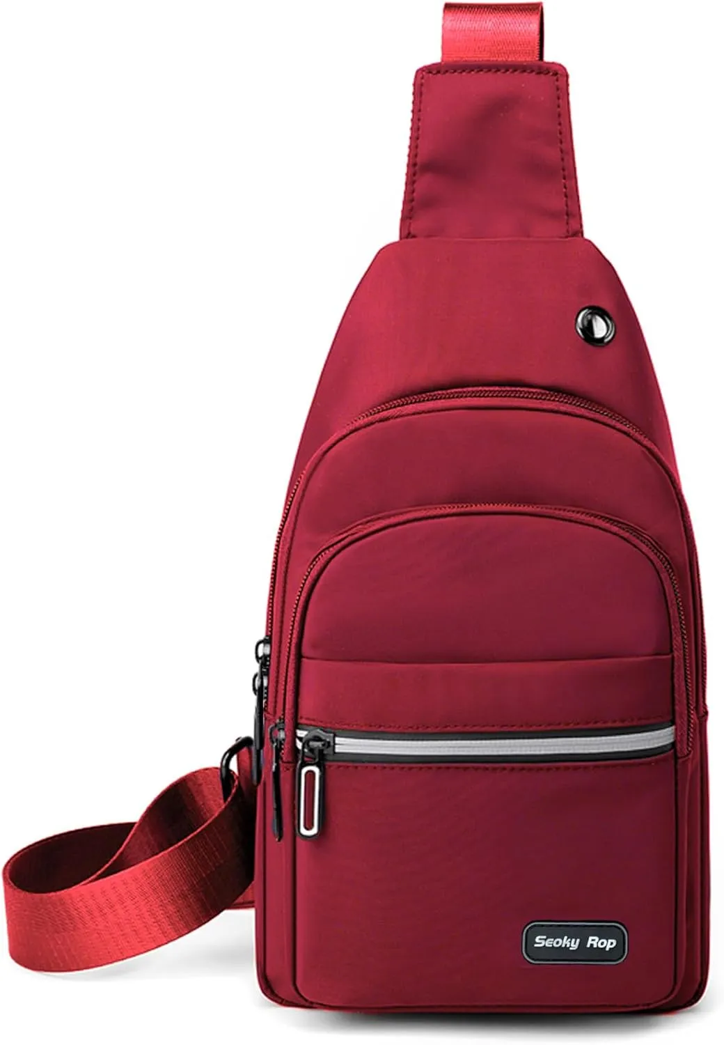 Seoky Rop Sling Bag Crossbody Backpack for Men Women Multipurpose Chest Shoulder Bag for Travel Hiking Daypack Red