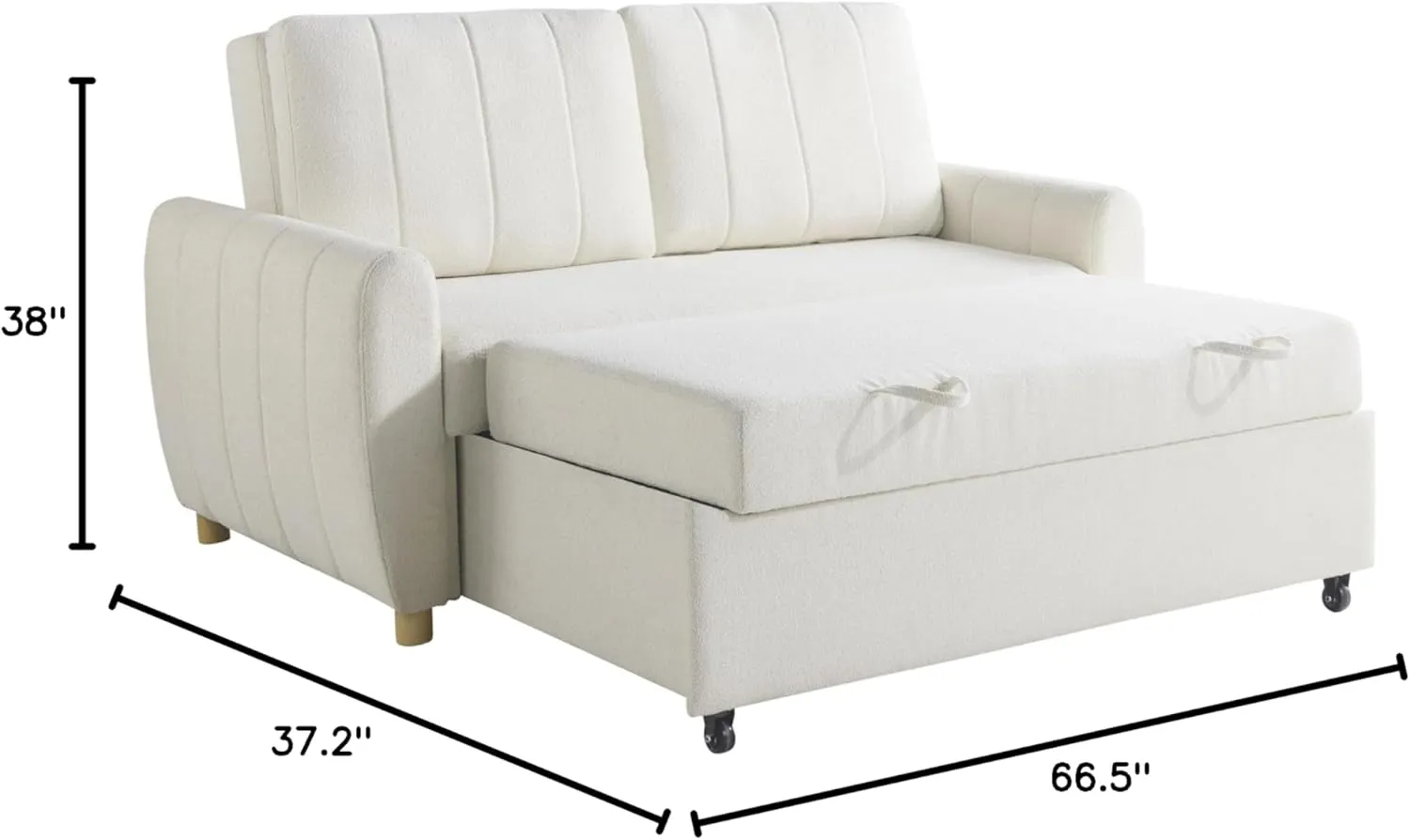 Serta Galway Convertible Loveseat, Ivory