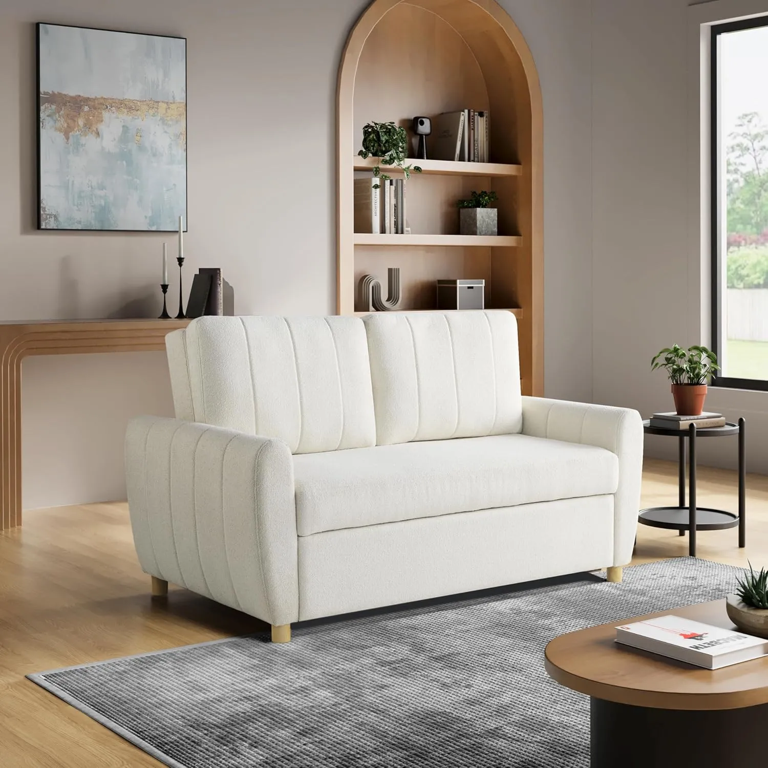 Serta Galway Convertible Loveseat, Ivory