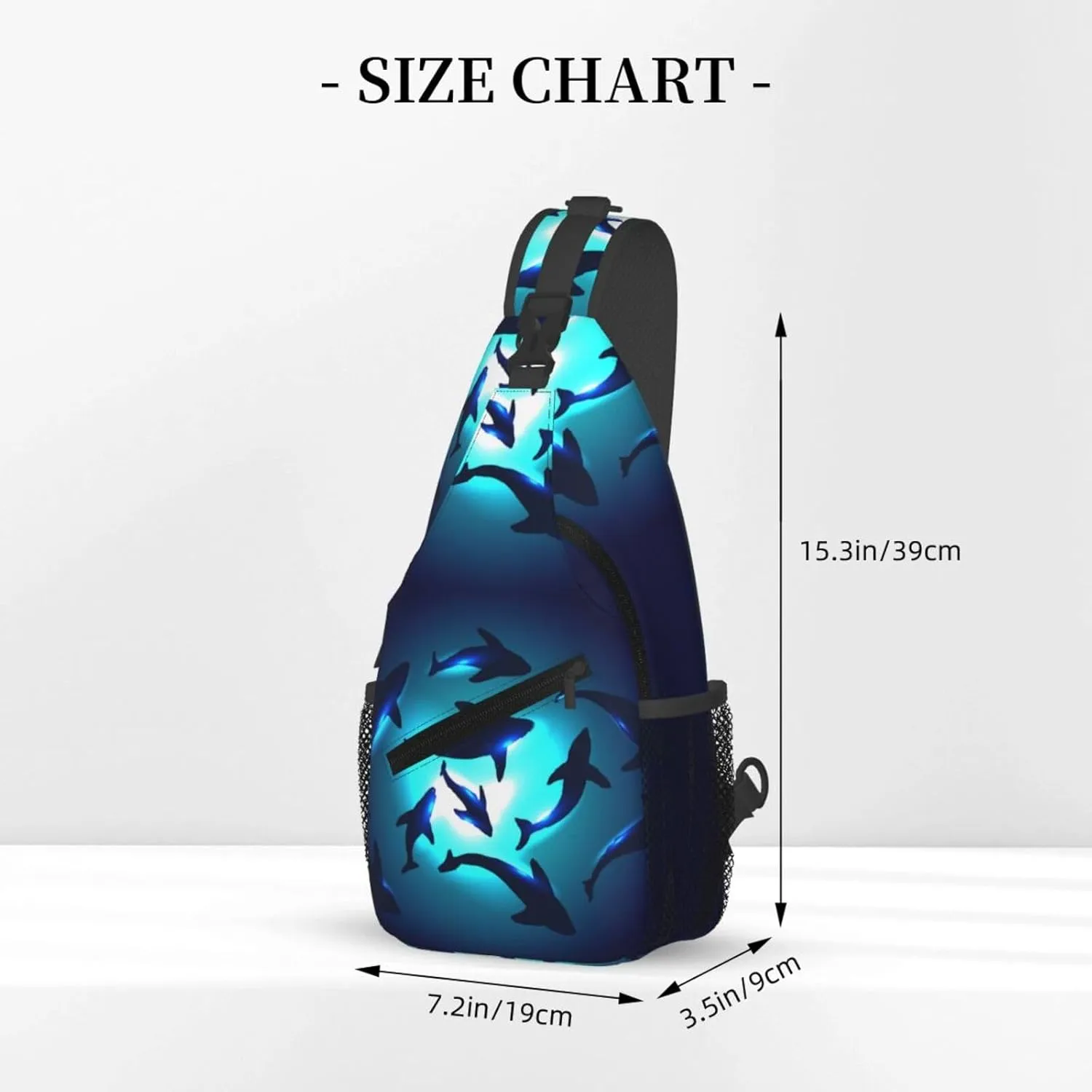 Sharks Gather Together In Transparent Underwater Chest Sling Bag Crossbody Shoulder Backpack Bag Gym Cycling Travel Hiking Daypack Cross Bag