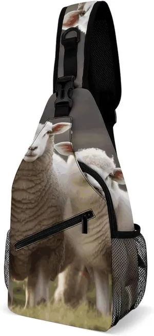 Sheep And Lambs Sling Bag for Men Women Travel Crossbody Bags Large Hiking Sling Backpack Chest Bag Man Purse