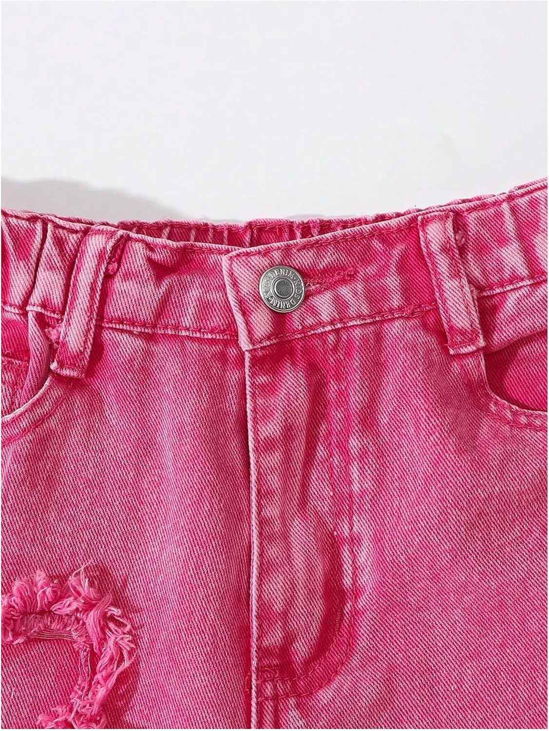 SHENHE Girl's Y2K Heart Applique Elastic High Waist Jeans Wide Leg Loose Denim Pants