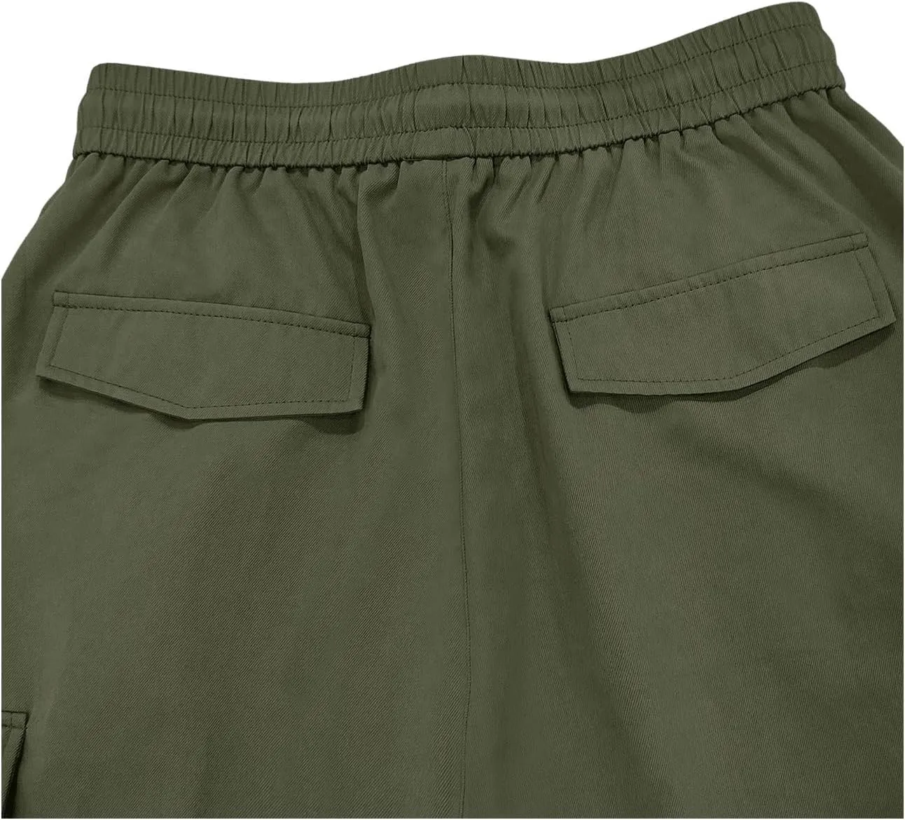 SHENHE Men's Elastic Waist Drawstring Loose Outdoor Hiking Streetwear Cargo Pants
