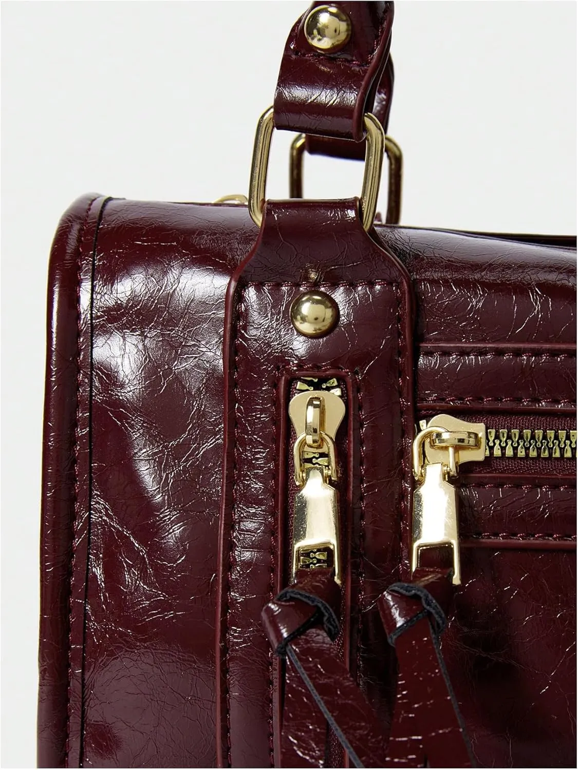 SHENHE Women's Faux Leather Crossbody Satchel Bag Top Handle Handbag Bostan Barrel Purse