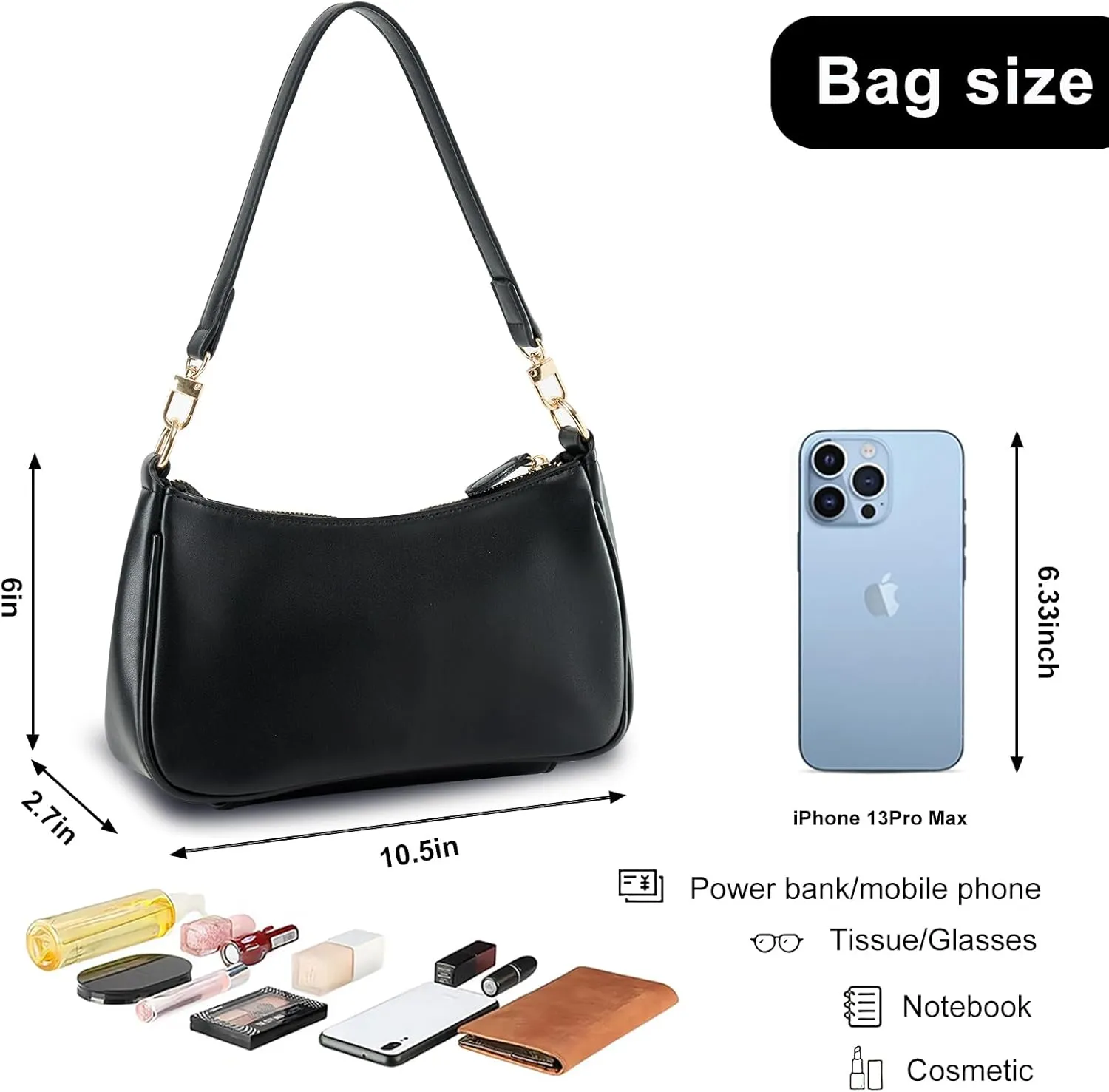 Shoulder Bag for women Crossbody Bags Retro Classic Small Hobo Purse Clutch Tote Handbags with Zipper Closure