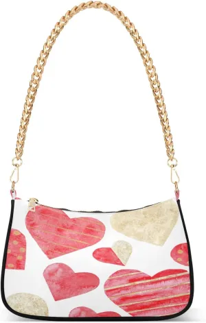 Shoulder Bag for Women Hobo Tote Handbag Gold Chain Crossbody Bag with Zipper Clutch Purse Handbags