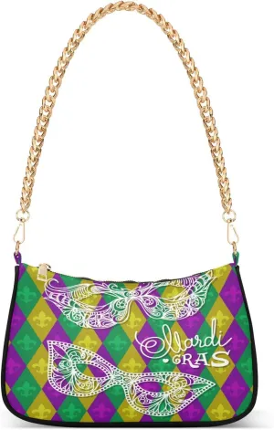 Shoulder Bag for Women Hobo Tote Handbag Gold Chain Crossbody Bag with Zipper Clutch Purse Handbags