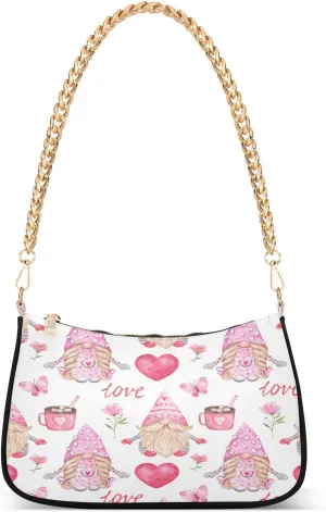 Shoulder Bag for Women Hobo Tote Handbag Gold Chain Crossbody Bag with Zipper Clutch Purse Handbags