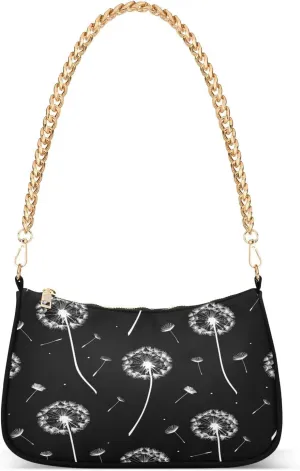Shoulder Bags for Women Dandelion Hobo Tote Handbag Small Clutch Purse with Zipper Closure