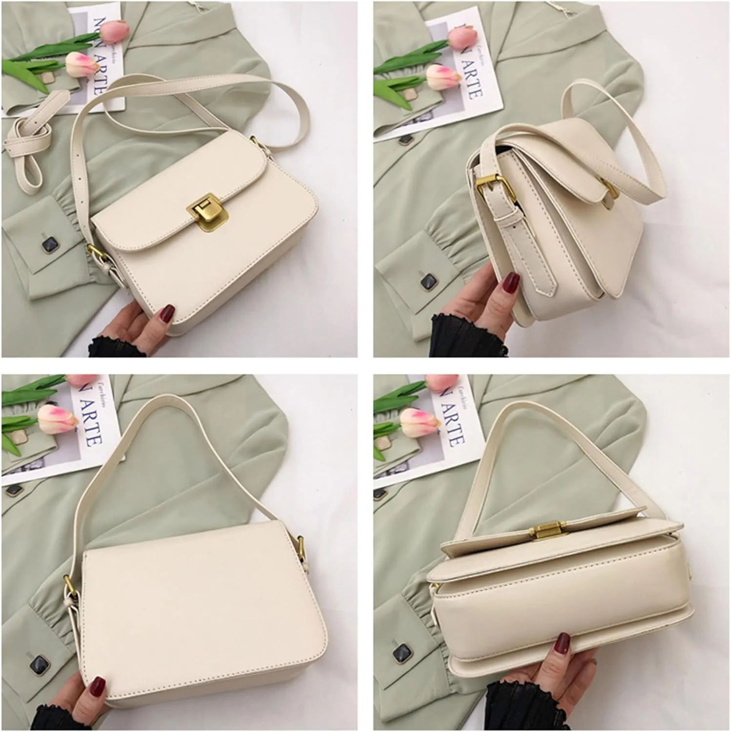 Shoulder Bags for Women Mini Purse Handbag Trendy PU Leather Small Crossbody Bag Tote Hobo bag Clutch Underarm Bag