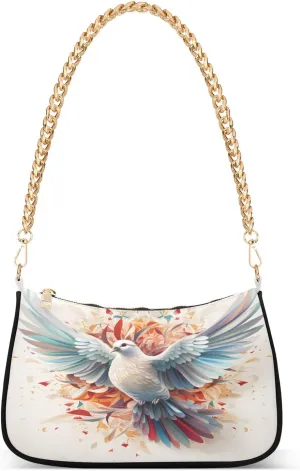 Shoulder Bags for Women Pigeon Flying Hobo Tote Handbag Small Clutch Purse with Zipper Closure