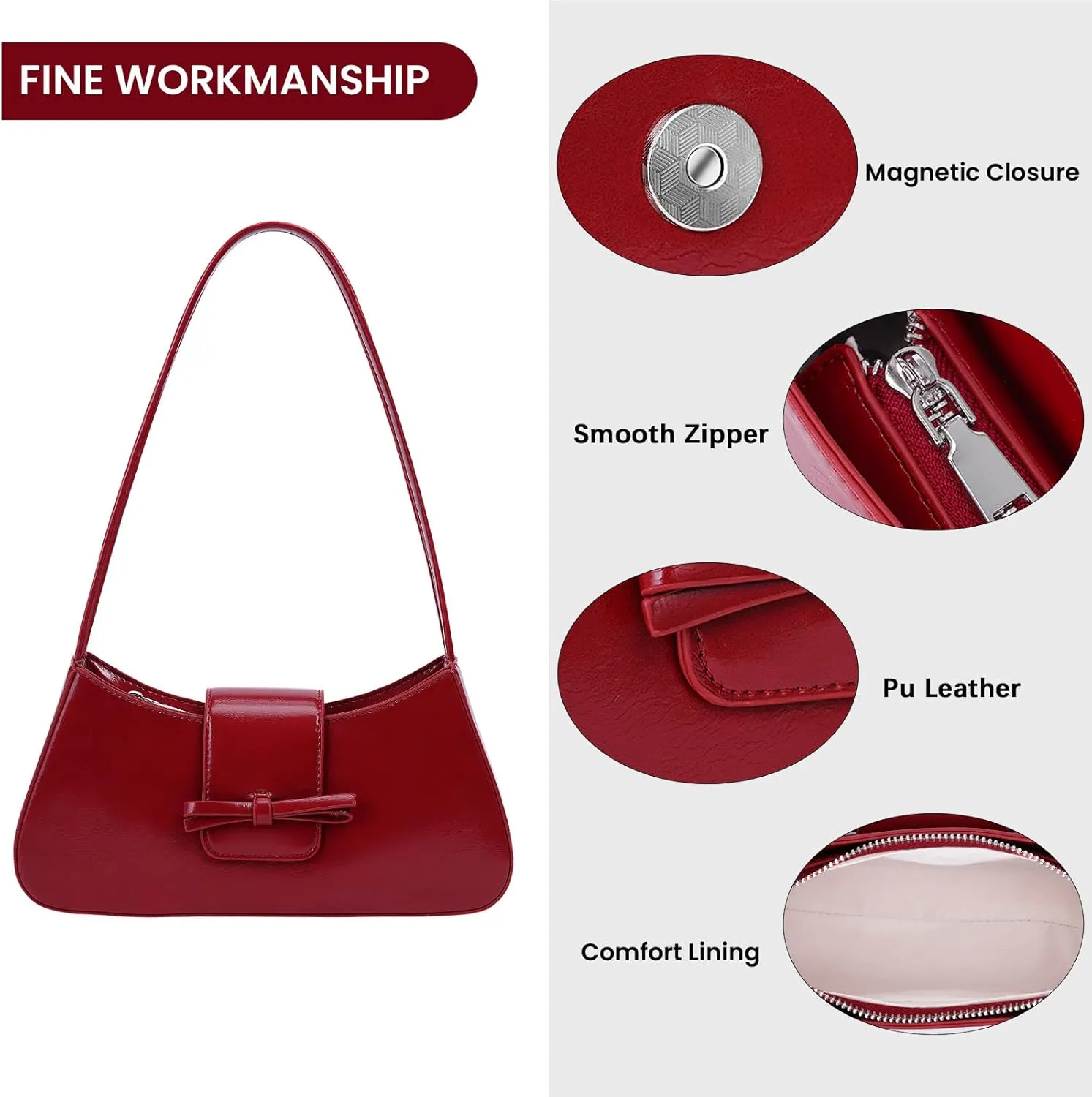 Shoulder Bags for Women Purses and Handbags Coquette Bow Purse Y2k Bag Small Shoulder Bag Mini Clutch Hobo Handbag