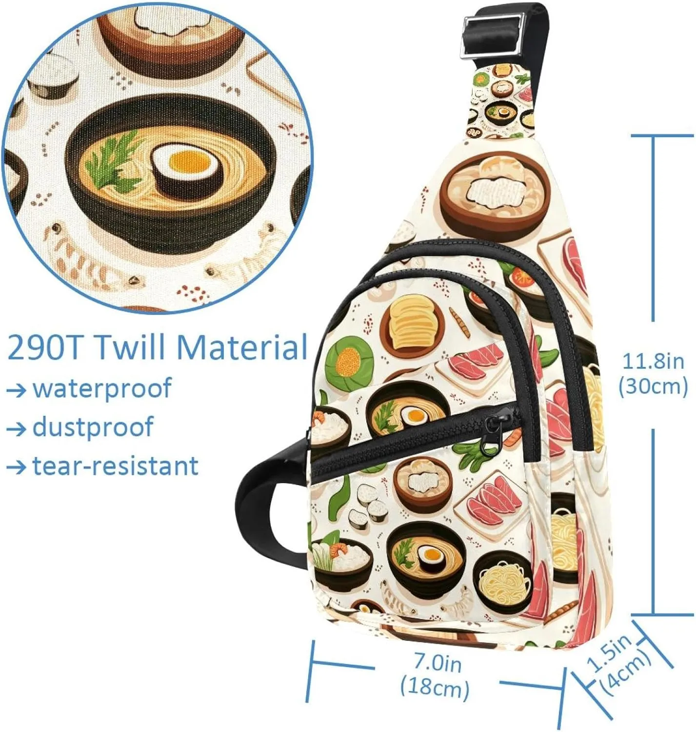 shrimp tofu ginger bok choy (2) Sling Backpack Crossbody Bag Convertible, Small Diaper Bag Hiking Daypacks