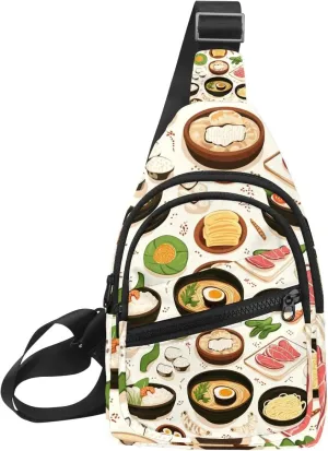 shrimp tofu ginger bok choy (2) Sling Backpack Crossbody Bag Convertible, Small Diaper Bag Hiking Daypacks