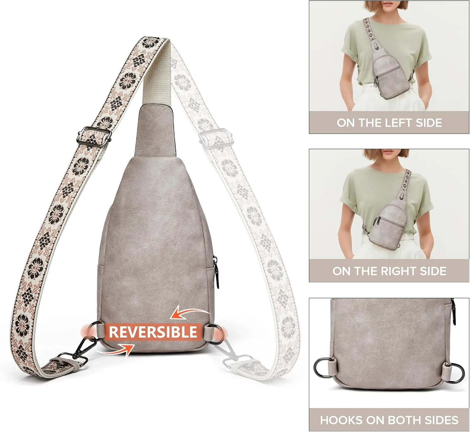 Shrrie Small Sling Bag for Women Fanny Pack Crossbody Bags for Women Trendy,Chest Bag for Women Men for Travel