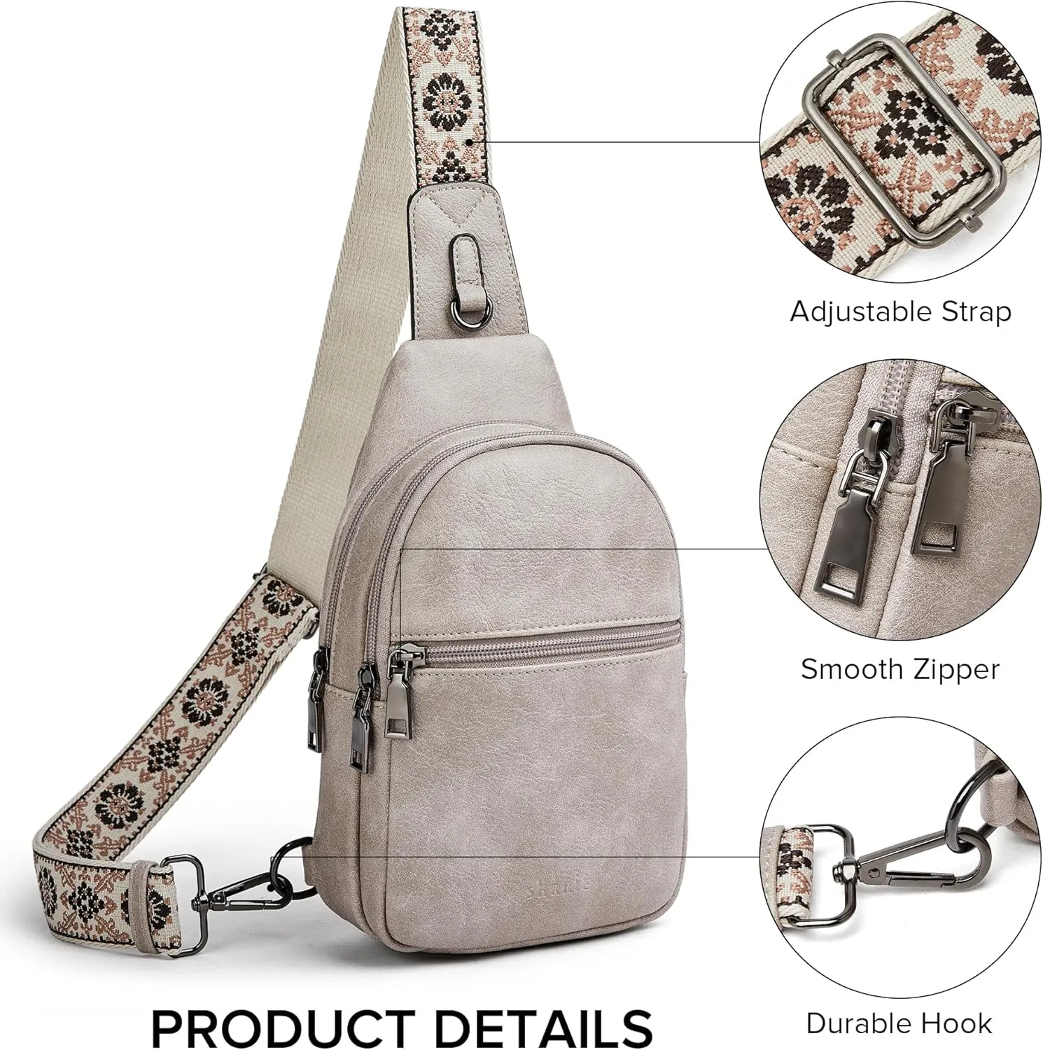 Shrrie Small Sling Bag for Women Fanny Pack Crossbody Bags for Women Trendy,Chest Bag for Women Men for Travel