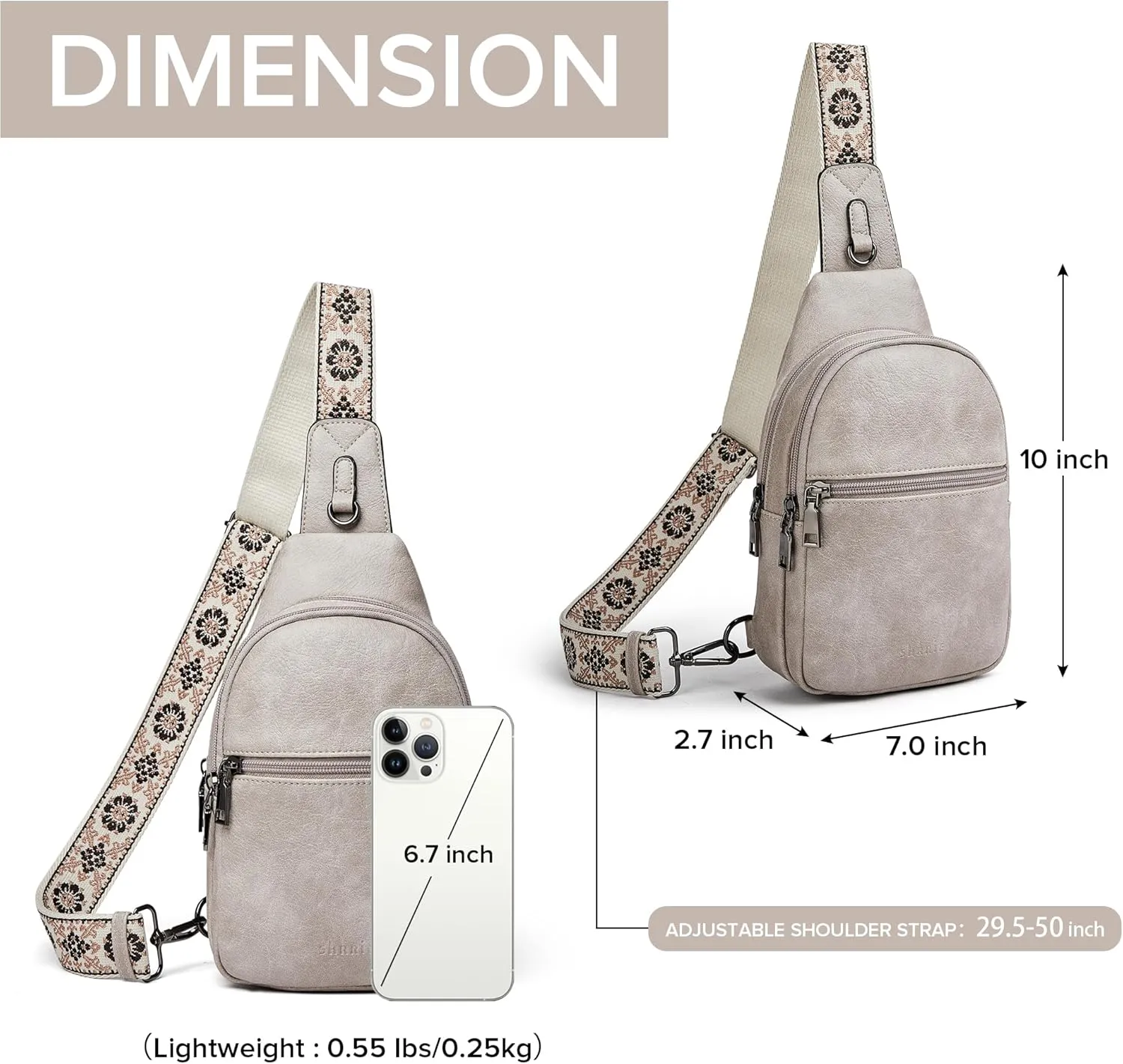 Shrrie Small Sling Bag for Women Fanny Pack Crossbody Bags for Women Trendy,Chest Bag for Women Men for Travel