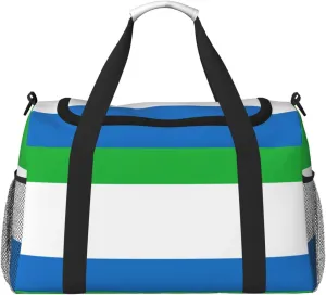 Sierra Leone flag print Large Canvas Travel Duffel Bag Weekender Bags for Women Overnight Bag Carry On Tote Bag
