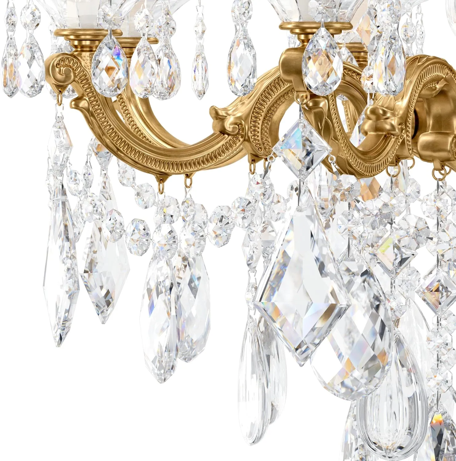 Signature 5007-22R, La Scala 8 Light 25in x 34in Chandelier in Heirloom Gold with Clear Radiance Crystals