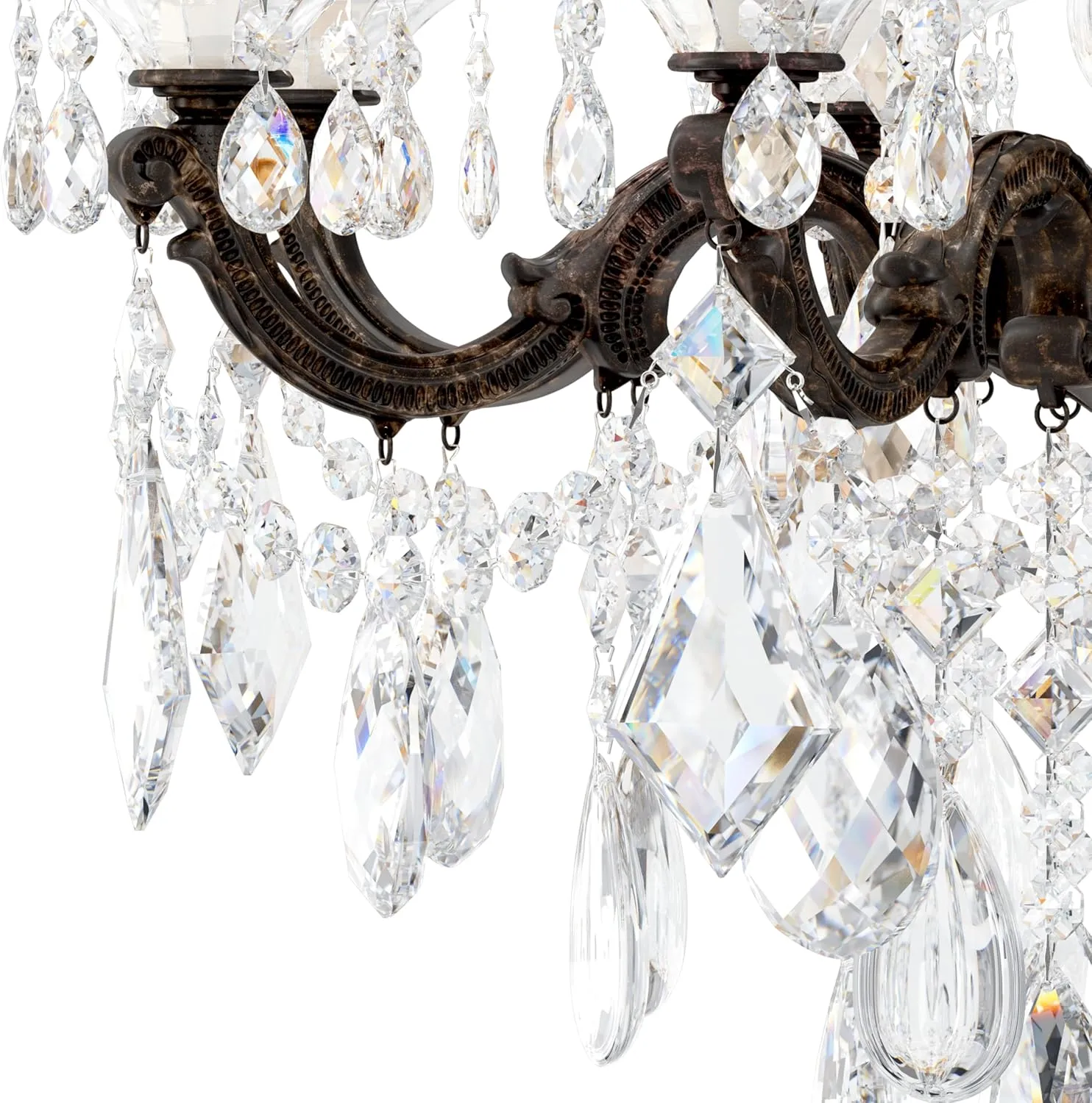 Signature 5007-76R, La Scala 8 Light 25in x 34in Chandelier in Heirloom Bronze with Clear Radiance Crystals
