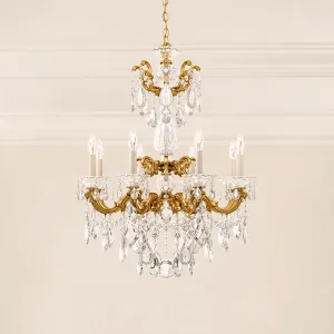 Signature 5007-83R, La Scala 8 Light 25in x 34in Chandelier in Florentine Bronze with Clear Radiance Crystals