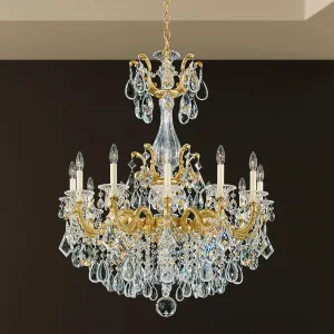 Signature 5011-76R, La Scala 12 Light 33in x 41in Chandelier in Heirloom Bronze with Clear Radiance Crystals