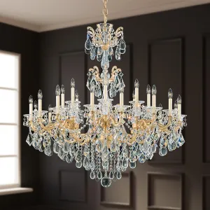 Signature 5013-83, La Scala 24 Light 46in x 48in Chandelier in Florentine Bronze with Clear Heritage Handcut Crystals
