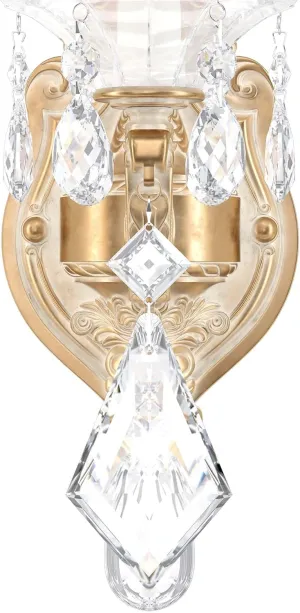 Signature 5069-76, La Scala 1 Light 5in x 16in Wall Sconce in Heirloom Bronze with Clear Heritage Handcut Crystals
