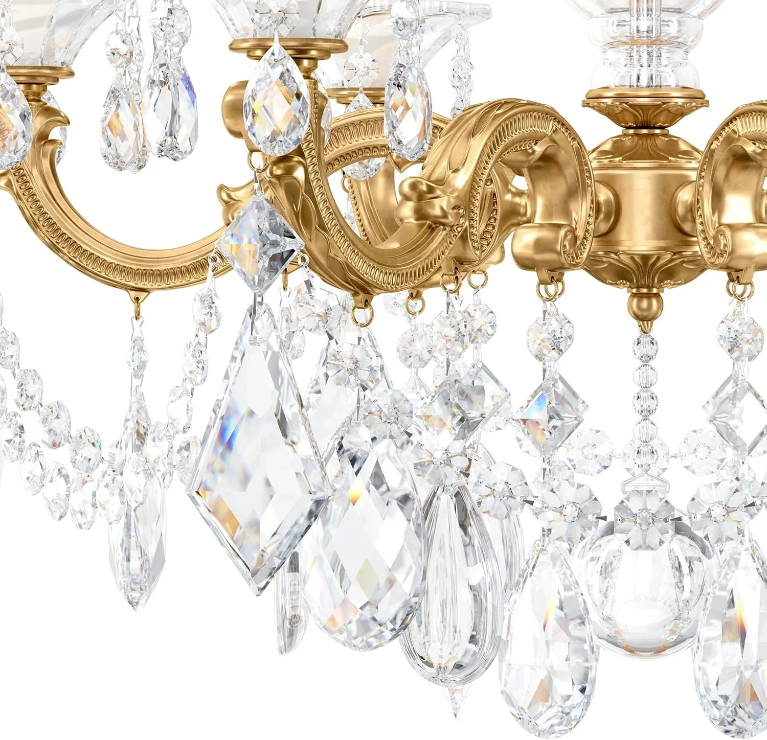Signature 5072-22R, La Scala 6 Light 23in x 25in Chandelier in Heirloom Gold with Clear Radiance Crystals