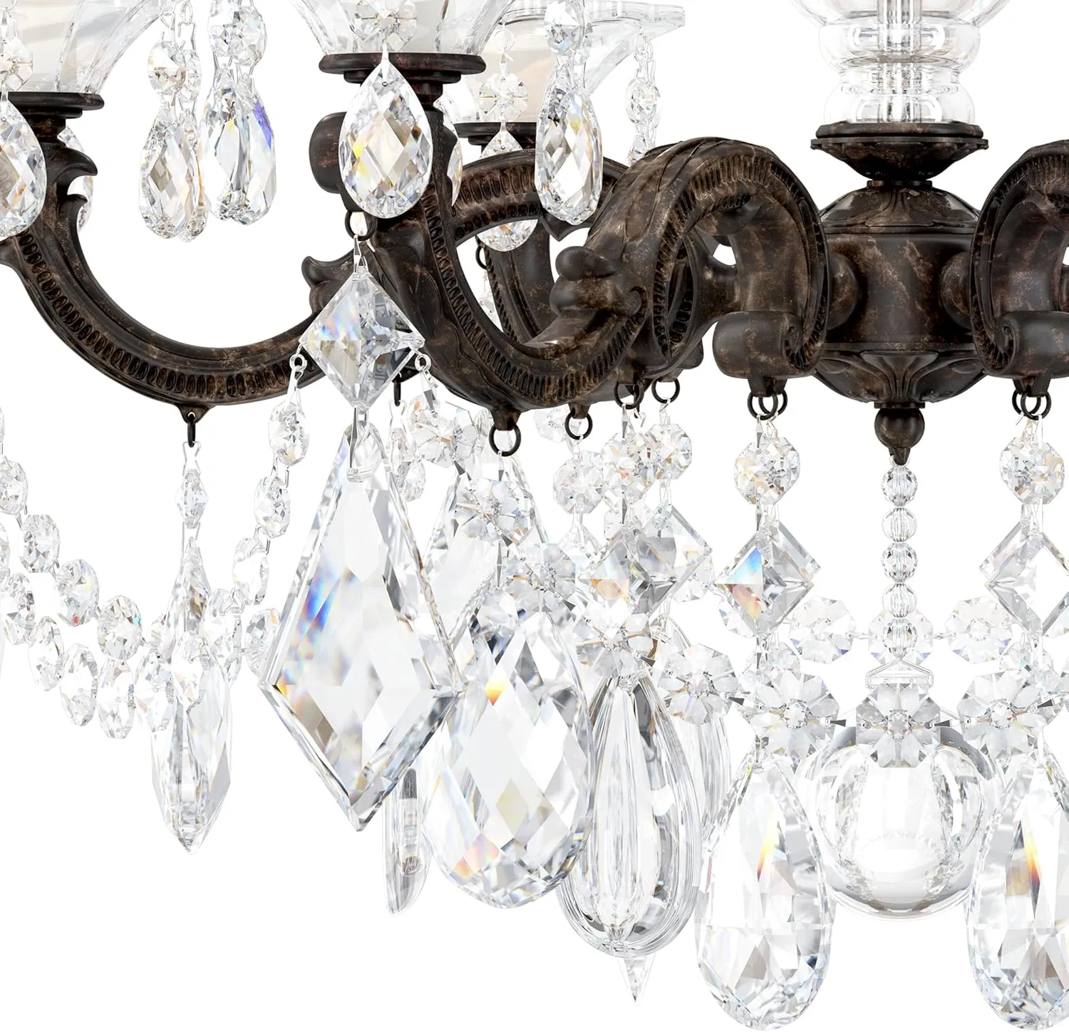Signature 5072-76R, La Scala 6 Light 23in x 25in Chandelier in Heirloom Bronze with Clear Radiance Crystals
