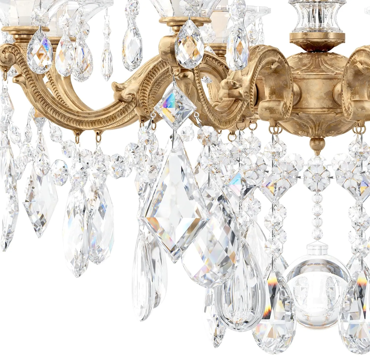 Signature 5073-26R, La Scala 8 Light 25in x 28.5in Chandelier in French Gold with Clear Radiance Crystals