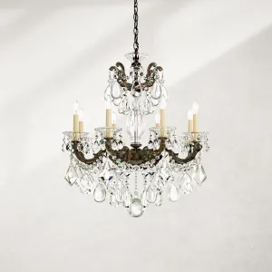Signature 5073-26R, La Scala 8 Light 25in x 28.5in Chandelier in French Gold with Clear Radiance Crystals