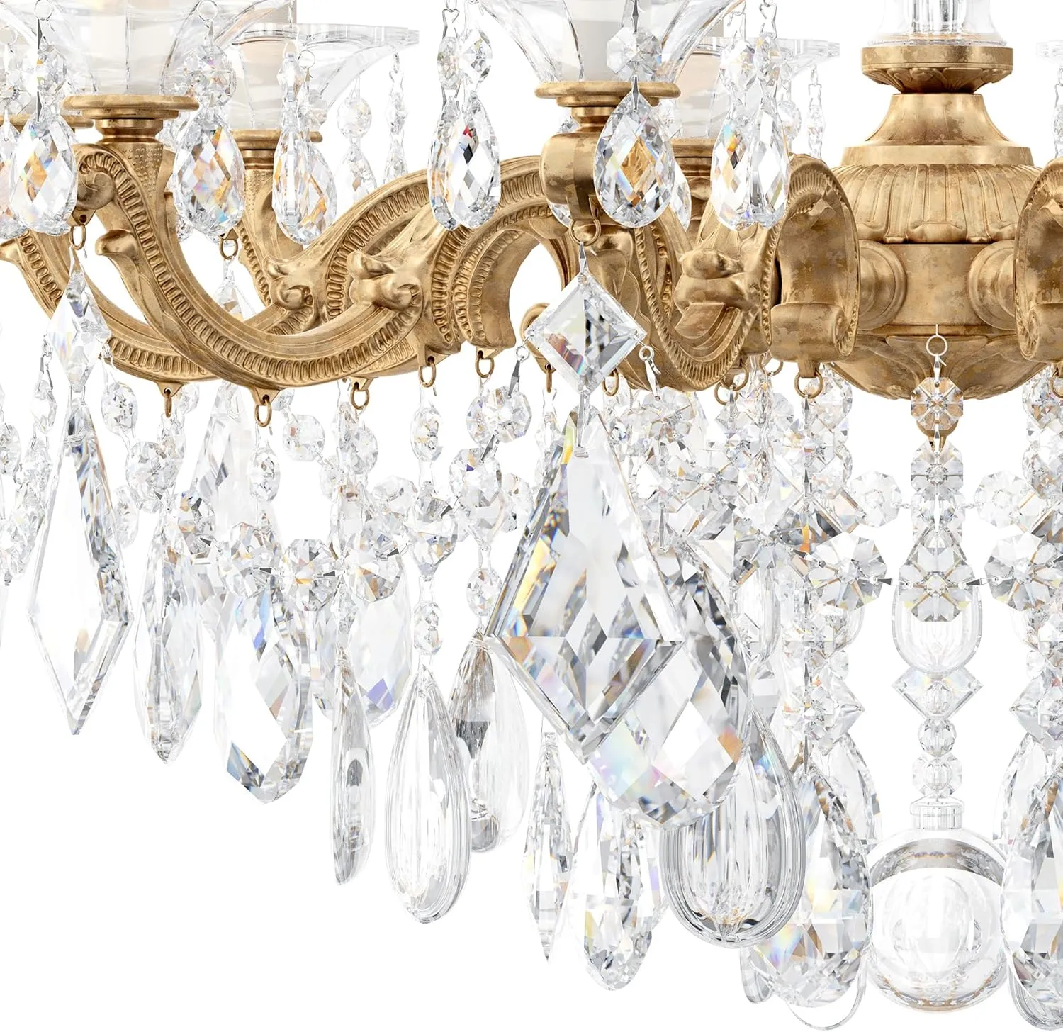 Signature 5074-26R, La Scala 10 Light 28in x 29.5in Chandelier in French Gold with Clear Radiance Crystals