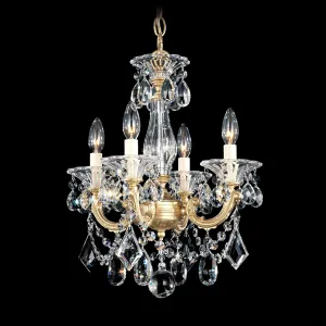 Signature 5344-48R, La Scala 4 Light 14.5in x 18in Pendant in Antique Silver with Clear Radiance Crystals
