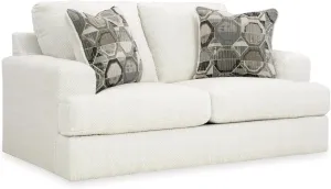 Signature Design by Ashley Karinne Coastal Loveseat with Non-skid Legs, White