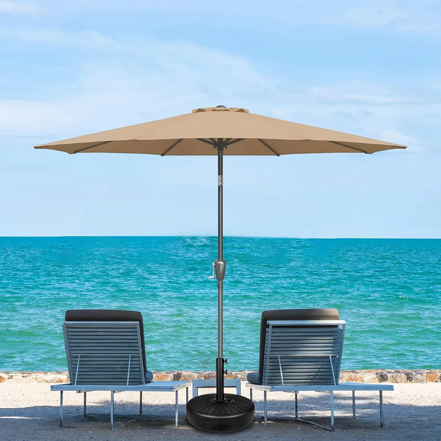 Simple Deluxe 9' Patio Umbrella Outdoor Table Market Yard Umbrella with Push Button Tilt/Crank