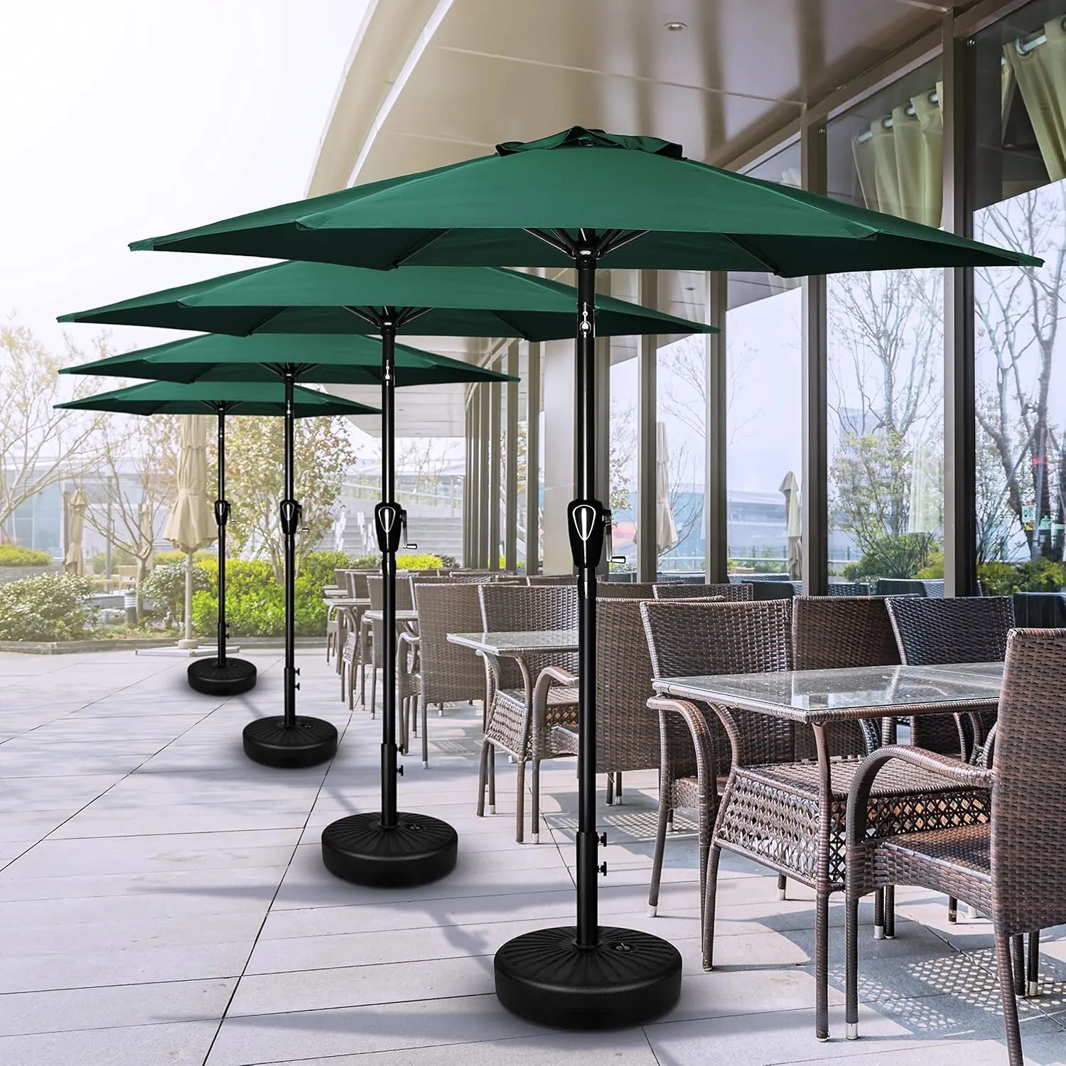 Simple Deluxe 9' Patio Umbrella Outdoor Table Market Yard Umbrella with Push Button Tilt/Crank