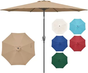 Simple Deluxe 9' Patio Umbrella Outdoor Table Market Yard Umbrella with Push Button Tilt/Crank