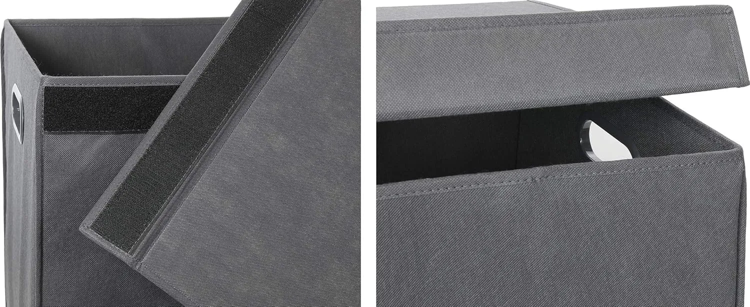 Simple Houseware Double Laundry Hamper with Lid and Removable Laundry Bags, Dark Grey