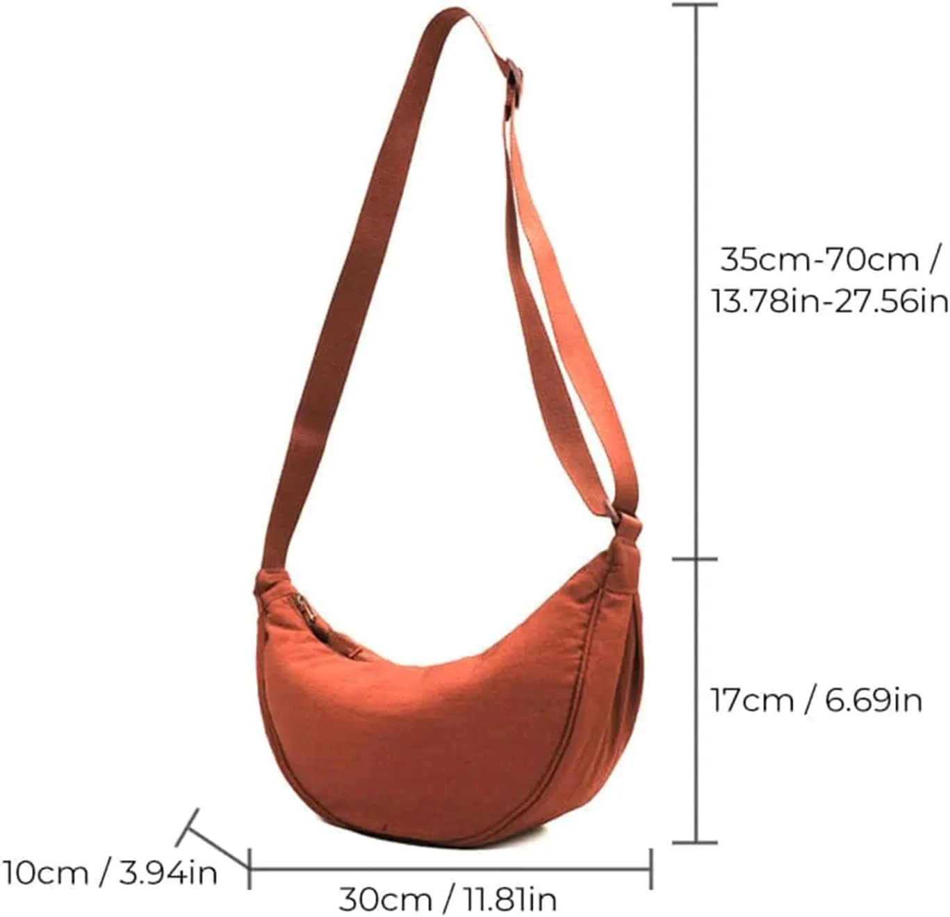 Simple Women Dumpling Crossbody Bag Nylon Crescent Bag Small Sling Crossbody Bag Stylish Shoulder Bag Purse Handbag