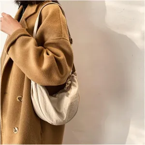 Simple Women Dumpling Crossbody Bag Nylon Crescent Bag Small Sling Crossbody Bag Stylish Shoulder Bag Purse Handbag