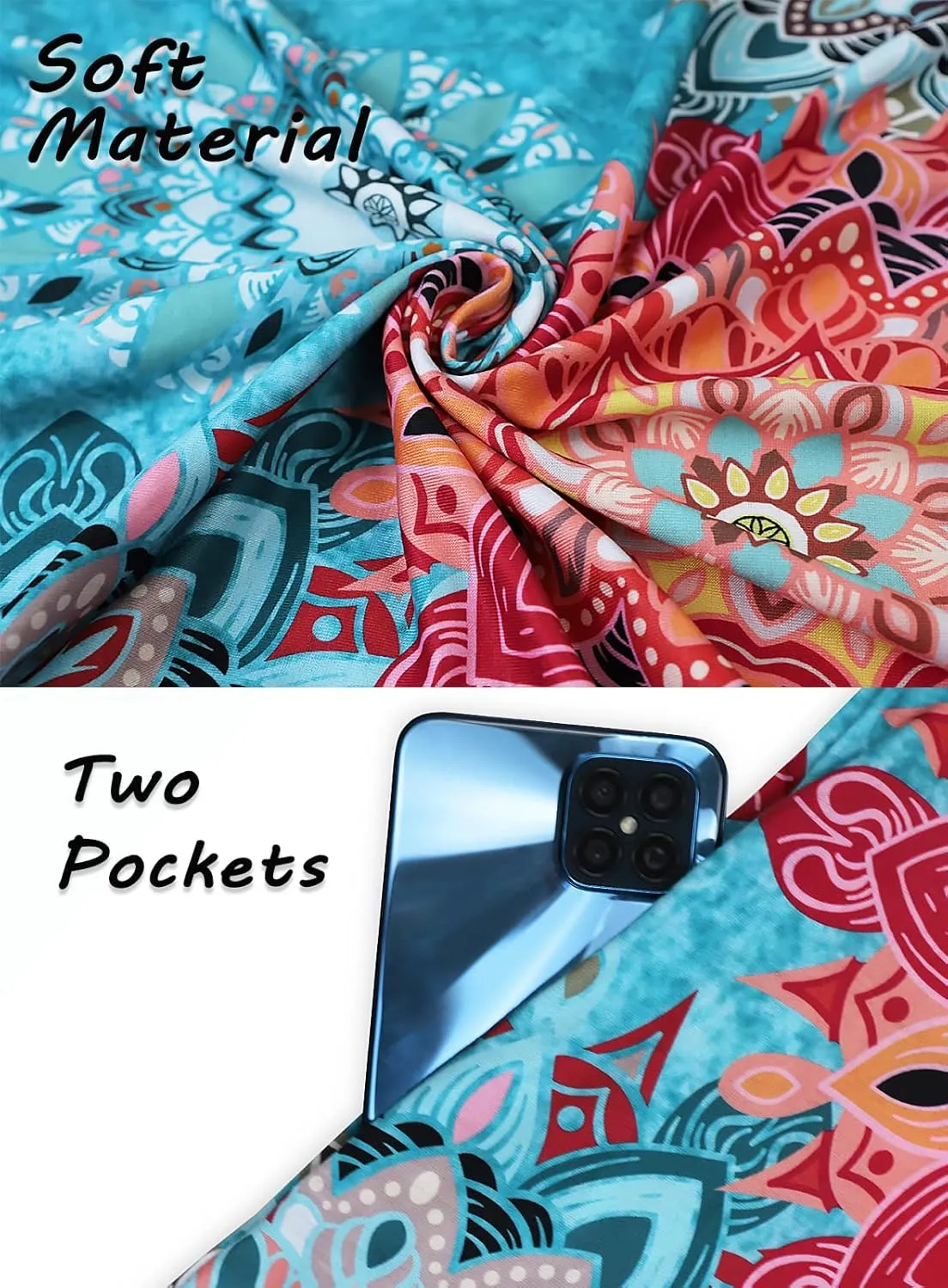 SimpleFun Summer Dresses for Women Beach Floral Tshirt Sundress Casual Pockets Boho Tank Dress