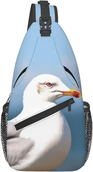 Sling Backpack Bag Crossbody Shoulder Bag Cute seagull Chest Bag Lightweight Hiking Daypack,Unisex