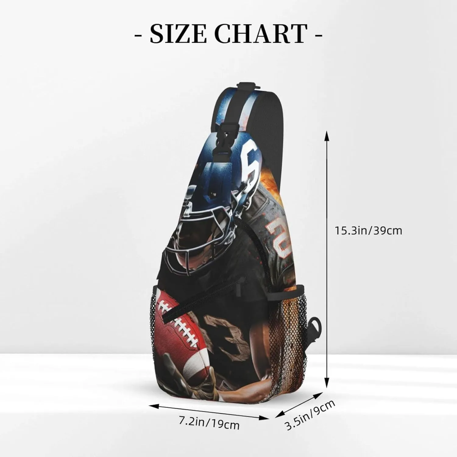 Sling Backpack Bag for Men Cool American Football Cross Chest Bag Crossbody Shoulder Bag Travel Hiking Daypack