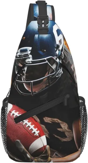 Sling Backpack Bag for Men Cool American Football Cross Chest Bag Crossbody Shoulder Bag Travel Hiking Daypack