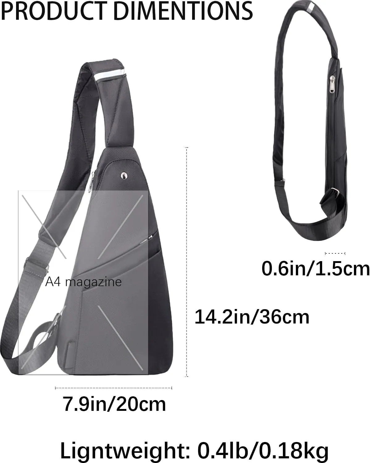 Sling Bag Anti Theft Cross Body Personal Pocket Bags Lightweight Chest Shoulder Daypack for Travel Daily