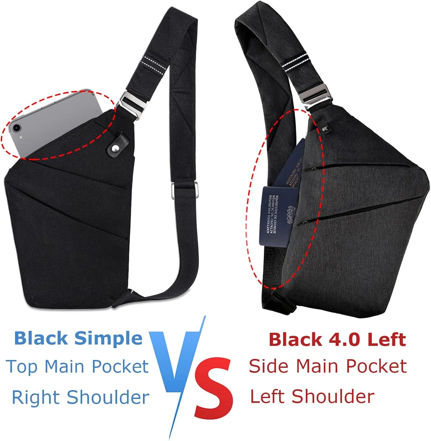 Sling Bag Cross Body Bag, Anti Theft Crossbody Bags for Travel Lightweight Chest Shoulder Bags for Women Men