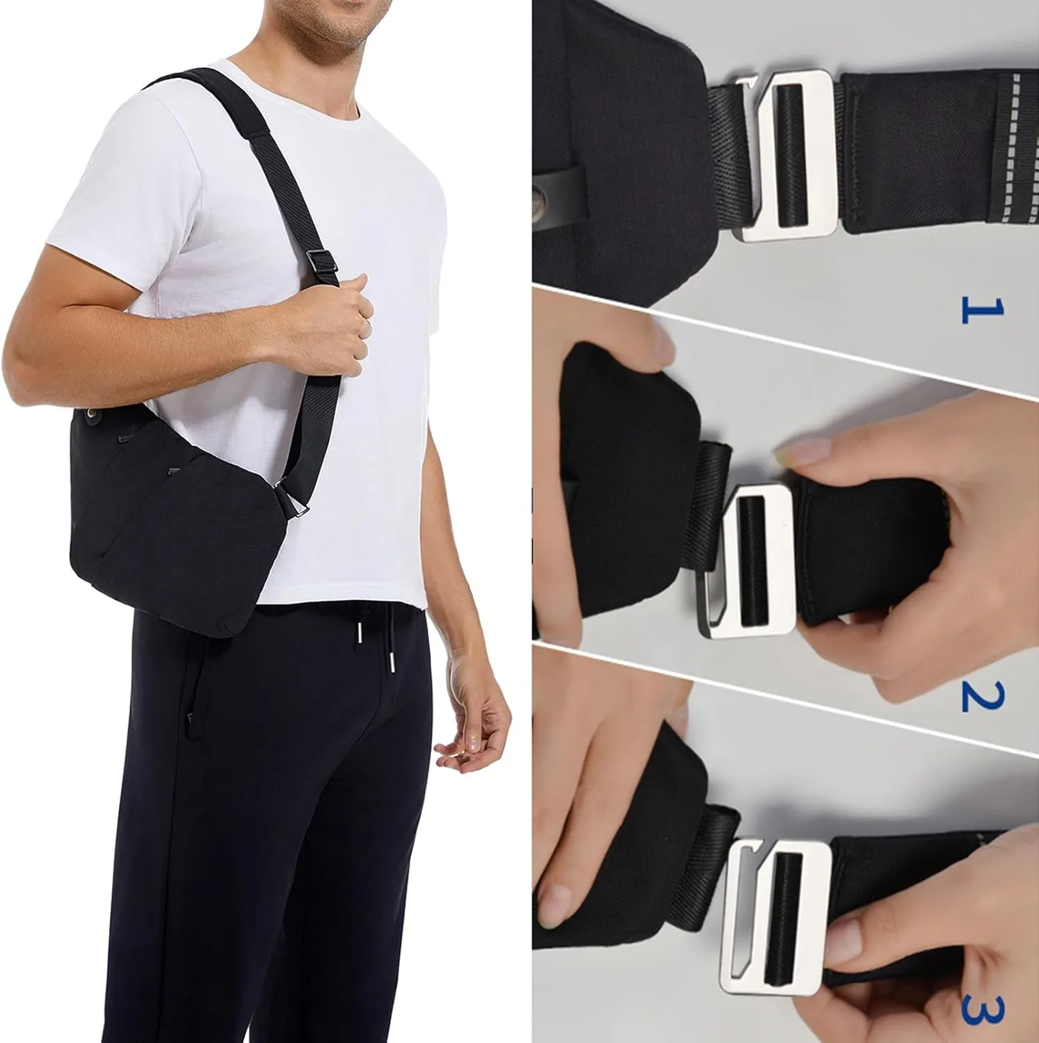 Sling Bag Cross Body Bag, Anti Theft Crossbody Bags for Travel Lightweight Chest Shoulder Bags for Women Men